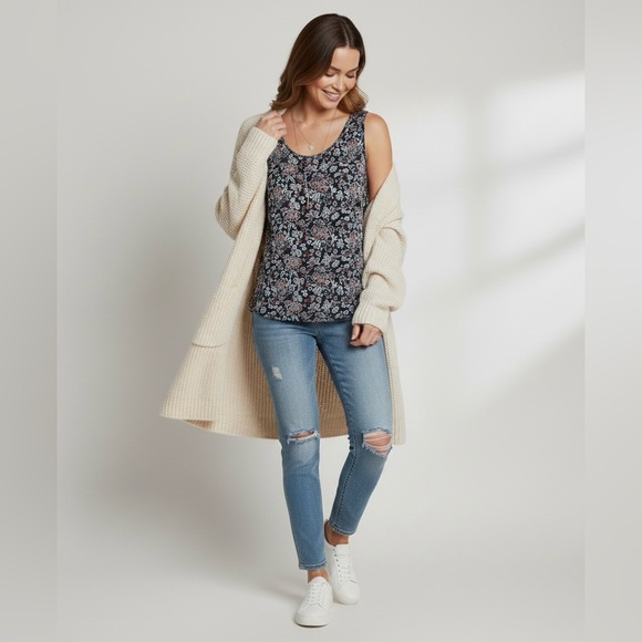 Faded Glory Women's Blue red white Floral Paisley Sleeveless Tank Top Size M - Picture 3 of 8